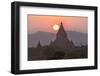 View over the Temples of Bagan at Sunset-Lee Frost-Framed Photographic Print