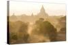 View over the Temples of Bagan Swathed in Dust and Evening Sunlight-Lee Frost-Stretched Canvas