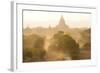 View over the Temples of Bagan Swathed in Dust and Evening Sunlight-Lee Frost-Framed Photographic Print