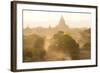 View over the Temples of Bagan Swathed in Dust and Evening Sunlight-Lee Frost-Framed Photographic Print