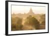 View over the Temples of Bagan Swathed in Dust and Evening Sunlight-Lee Frost-Framed Photographic Print