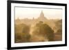 View over the Temples of Bagan Swathed in Dust and Evening Sunlight-Lee Frost-Framed Photographic Print