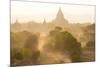 View over the Temples of Bagan Swathed in Dust and Evening Sunlight-Lee Frost-Mounted Photographic Print