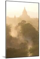 View over the Temples of Bagan Swathed in Dust and Evening Sunlight-Lee Frost-Mounted Photographic Print