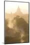 View over the Temples of Bagan Swathed in Dust and Evening Sunlight-Lee Frost-Mounted Photographic Print