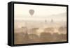 View over the Temples of Bagan Swathed in Early Morning Mist-Lee Frost-Framed Stretched Canvas