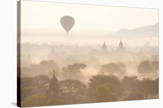 View over the Temples of Bagan Swathed in Early Morning Mist-Lee Frost-Stretched Canvas