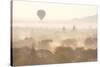 View over the Temples of Bagan Swathed in Early Morning Mist-Lee Frost-Stretched Canvas