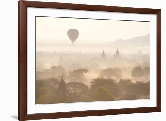 View over the Temples of Bagan Swathed in Early Morning Mist-Lee Frost-Framed Photographic Print