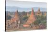 View over the Temples of Bagan Swathed in Early Morning Mist-Lee Frost-Stretched Canvas