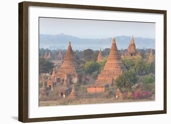 View over the Temples of Bagan Swathed in Early Morning Mist-Lee Frost-Framed Photographic Print