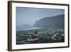 View over the Village of Vik on a Rainy Day, Iceland, Polar Regions-Yadid Levy-Framed Photographic Print