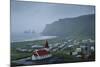 View over the Village of Vik on a Rainy Day, Iceland, Polar Regions-Yadid Levy-Mounted Photographic Print