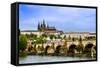 View over the Vltava of Charles Bridge-David Ionut-Framed Stretched Canvas
