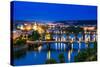 View over the Vltava River and Bridges in Prague-David Ionut-Stretched Canvas