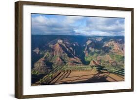 View over the Waimea Canyon, Kauai, Hawaii, United States of America, Pacific-Michael Runkel-Framed Photographic Print