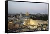 View over the Western Wall (Wailing Wall) and the Dome of the Rock Mosque, Jerusalem, Israel-Yadid Levy-Framed Stretched Canvas