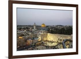 View over the Western Wall (Wailing Wall) and the Dome of the Rock Mosque, Jerusalem, Israel-Yadid Levy-Framed Photographic Print