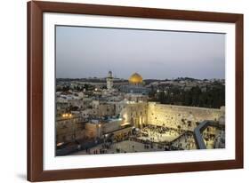 View over the Western Wall (Wailing Wall) and the Dome of the Rock Mosque, Jerusalem, Israel-Yadid Levy-Framed Photographic Print