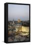 View over the Western Wall (Wailing Wall) and the Dome of the Rock Mosque, Jerusalem, Israel-Yadid Levy-Framed Stretched Canvas