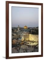 View over the Western Wall (Wailing Wall) and the Dome of the Rock Mosque, Jerusalem, Israel-Yadid Levy-Framed Photographic Print