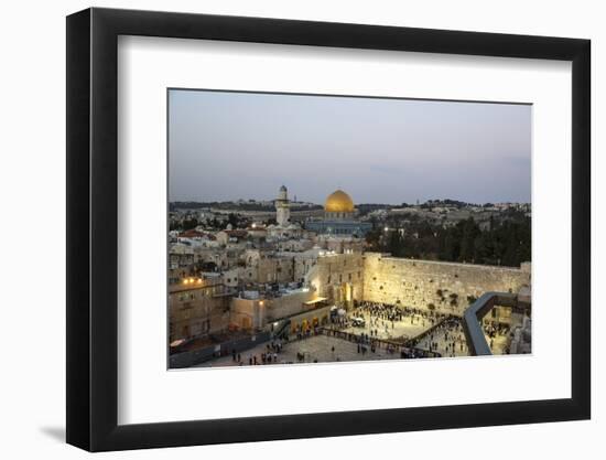 View over the Western Wall (Wailing Wall) and the Dome of the Rock Mosque, Jerusalem, Israel-Yadid Levy-Framed Photographic Print