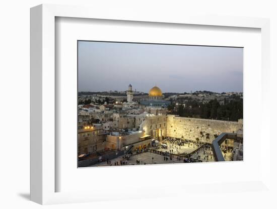 View over the Western Wall (Wailing Wall) and the Dome of the Rock Mosque, Jerusalem, Israel-Yadid Levy-Framed Photographic Print