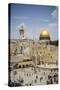 View over the Western Wall (Wailing Wall) and the Dome of the Rock Mosque-Yadid Levy-Stretched Canvas