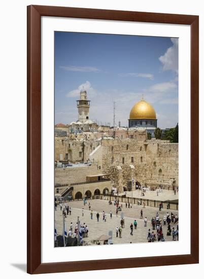 View over the Western Wall (Wailing Wall) and the Dome of the Rock Mosque-Yadid Levy-Framed Photographic Print