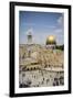 View over the Western Wall (Wailing Wall) and the Dome of the Rock Mosque-Yadid Levy-Framed Photographic Print