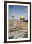 View over the Western Wall (Wailing Wall) and the Dome of the Rock Mosque-Yadid Levy-Framed Photographic Print