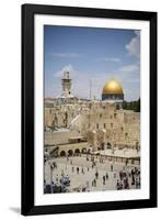 View over the Western Wall (Wailing Wall) and the Dome of the Rock Mosque-Yadid Levy-Framed Photographic Print