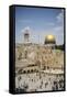 View over the Western Wall (Wailing Wall) and the Dome of the Rock Mosque-Yadid Levy-Framed Stretched Canvas