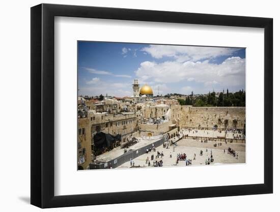 View over the Western Wall (Wailing Wall) and the Dome of the Rock Mosque-Yadid Levy-Framed Photographic Print