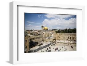 View over the Western Wall (Wailing Wall) and the Dome of the Rock Mosque-Yadid Levy-Framed Photographic Print