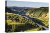 View over the Whanganui River in the Lush Green Countryside-Michael-Stretched Canvas