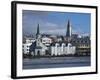 View Over Tjornin (Pond) to Church and Cathedral, Reykjavik, Iceland, Polar Regions-null-Framed Photographic Print