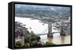 View over Tower Bridge from the Sky Garden, London, EC3, England, United Kingdom, Europe-Ethel Davies-Framed Stretched Canvas