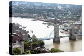 View over Tower Bridge from the Sky Garden, London, EC3, England, United Kingdom, Europe-Ethel Davies-Stretched Canvas