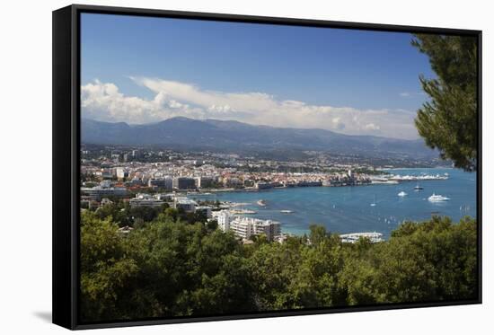 View over Town and Bay from Phare D'Antibes-Stuart Black-Framed Stretched Canvas
