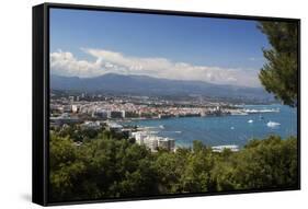 View over Town and Bay from Phare D'Antibes-Stuart Black-Framed Stretched Canvas