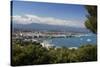 View over Town and Bay from Phare D'Antibes-Stuart Black-Stretched Canvas