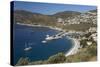 View over Town and Harbour with Gulets-Stuart Black-Stretched Canvas