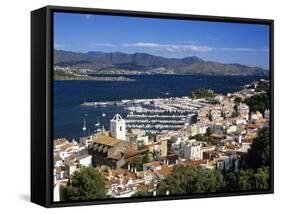 View over Town and Port, El Port De La Selva, Costa Brava, Catalunya, Spain, Mediterranean-Stuart Black-Framed Stretched Canvas