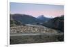View over town of El Chalten and Rio de las Vueltas and Rio Fitz Roy, El Chalten, Patagonia, Argent-Stuart Black-Framed Photographic Print
