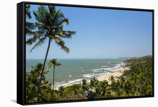 View over Vagator Beach, Goa, India, Asia-Yadid Levy-Framed Stretched Canvas