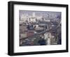 View Over Vauxhall with Eurostar and Other Trains Approaching Waterloo Station, London, England-Charles Bowman-Framed Photographic Print