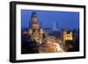 View over Victoria Terminus and Central Mumbai at Dusk, Mumbai, India-Peter Adams-Framed Photographic Print