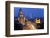 View over Victoria Terminus and Central Mumbai at Dusk, Mumbai, India-Peter Adams-Framed Photographic Print