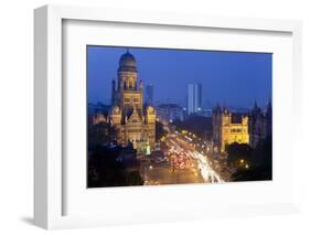 View over Victoria Terminus and Central Mumbai at Dusk, Mumbai, India-Peter Adams-Framed Photographic Print